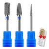 CGBE Nail Drill Attachments, 3/32 Inch Tungsten Carbide Bits for