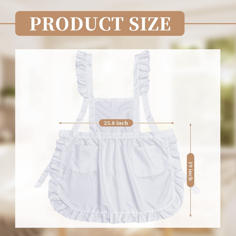 Geyoga Women's Waist Apron Cooking Apron Kitchen Waitress Apron Maid