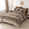 Dinjoy Brown Boho Comforter Set Queen Size,7 Pieces Bed in