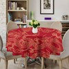 SHElifestyle Dragons Round Tablecloth Traditional Chinese Dragons Flying Mascot Animal