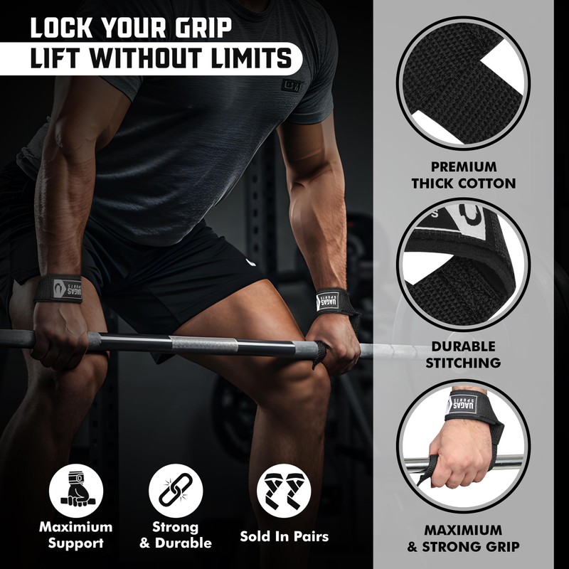 Weight Lifting Straps with Wrist Support – Non Slip Gym