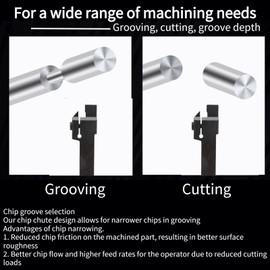 Fafeicy Lathe Tool, Rotating Indexing Carbide Insert, 10 Pieces MGMN300 Insert, 1 Piece Tool Holder, 12*12mm Shank Diameter
