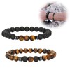 LJFEA Pack of 2 8 mm Beads Bracelet for Men