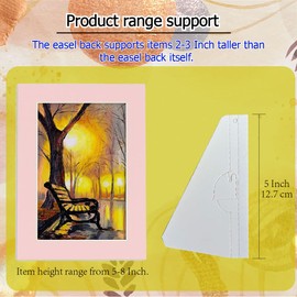 CoroRio 60 Pack 5 Inch Self Stick Cardboard Easel Backs, Premium Cardboard Easel Stand for Picture Frame and Art Easel Stand, Use for Photos, Signs, Crafts, (Pack of 60, White)