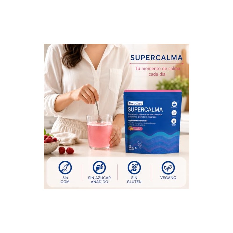 Polvo Sabor Frambuesa, Supercalm Suplemento Alimenticio