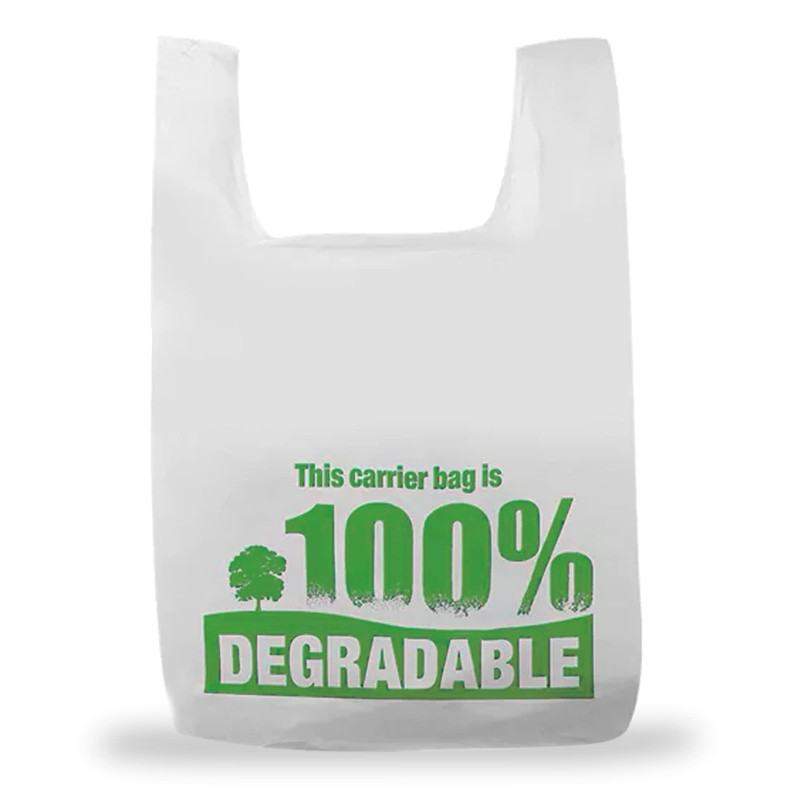 Sabco - White Vest Carrier Bags 100% Degradable - Large13