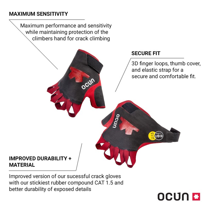 Ocun Crack Gloves Pro for Advanced Rock & Crack Climbing,