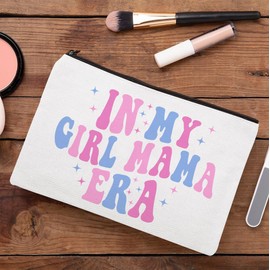 NMPCreativeStore In My Girl Mom Era Makeup Bag - Girl Mom Club Cosmetic Bags - Mom To Be Gift - New Mom Gift - Baby Shower Makeup Bag- Gifts Idea For Birthday - Mother's Day - Christmas - Holiday