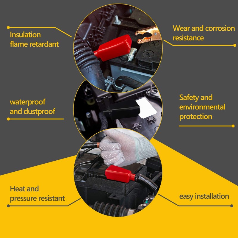 6 Pieces Battery Terminal Covers Battery Terminal Insulating Protector Positive
