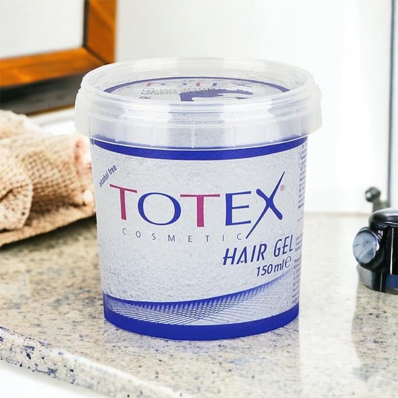 Totex Extra Strong Hair Styling Gel, Transparent, Alcohol-Free, 150 ml