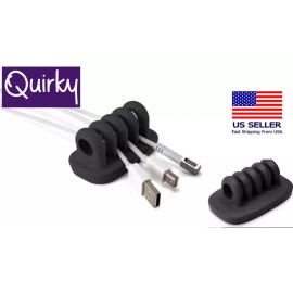 Quirky Cordies | Desktop Cable Organizer for Power Cords & Cables | Black