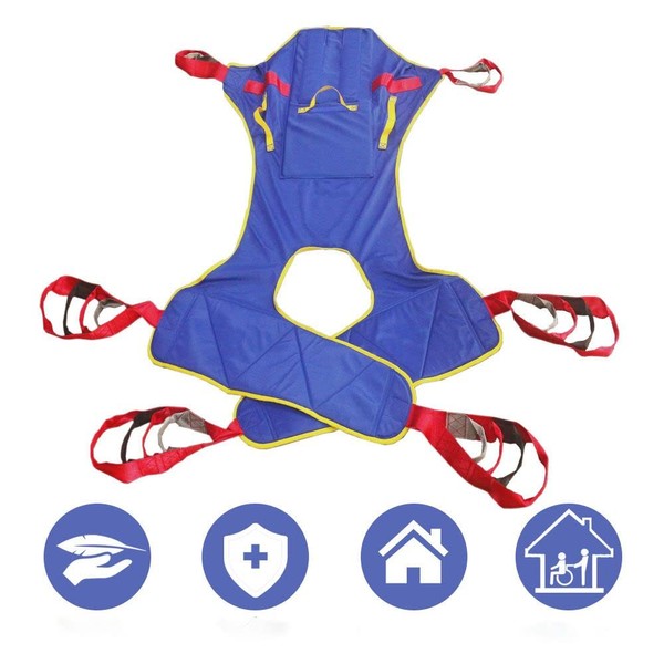 BUYHAO Full Body Patient Lift Sling, Head and Back Support,