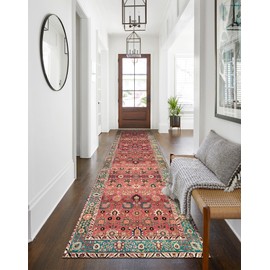 vivorug Runners for Hallways 2'x8', Non Slip Washable Runner Rug, Carpet Runner for Kitchen Laundry Room Bedroom, Ultra Soft Rug Runner with Rubber Backing, Cherry Red/Spice