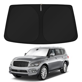 KUST Custom Fit Windshield Sun Shade for 2014-2024 Infiniti QX80 SUV Accessories Sunshade Sun Visor Protector Foldable Blocks UV Rays Keep Your Car Cooler