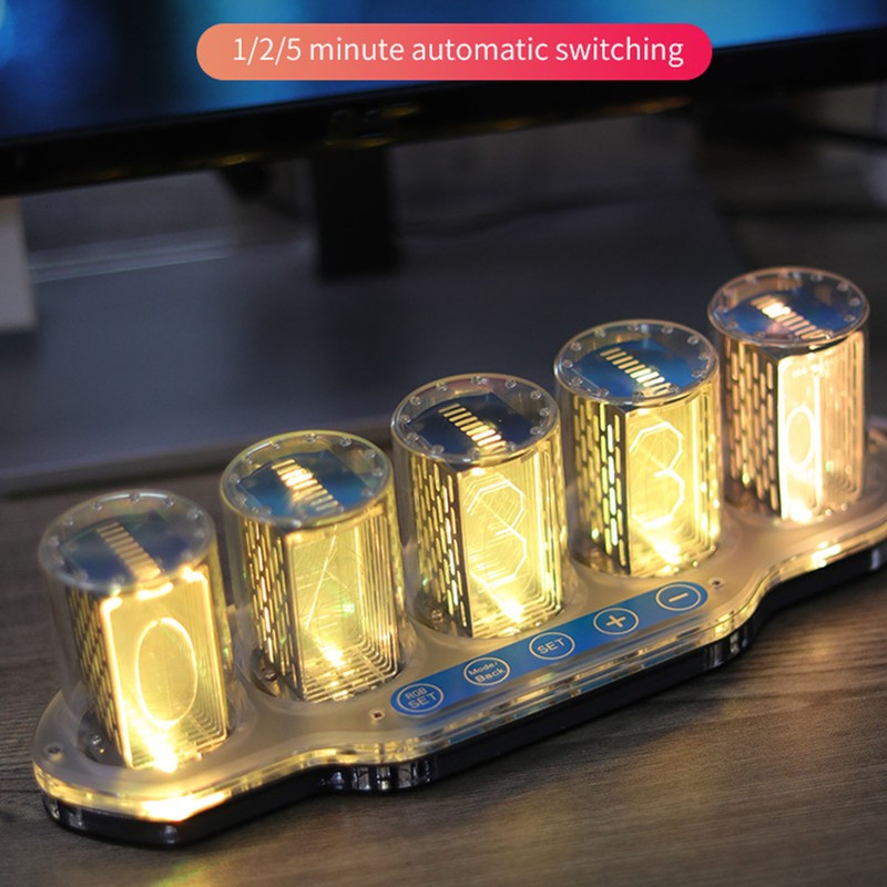 RGB Tube Clock LED Table Clock 24 Hour USB Powered