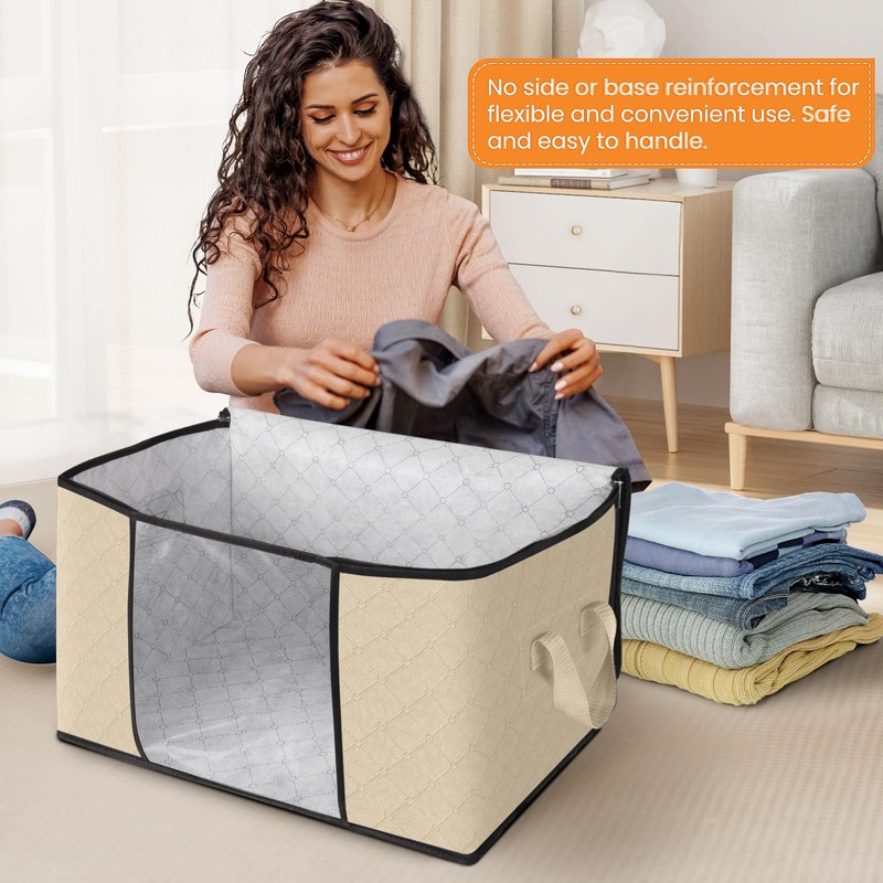 Fab totes 6 Pack Clothes Storage, Foldable Thick Fabric Blanket