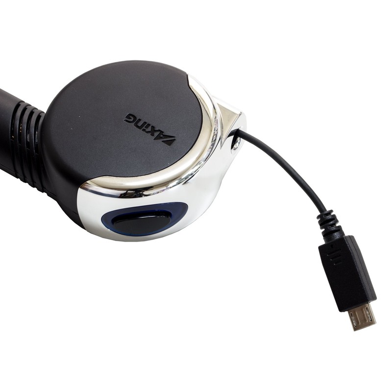 多摩電子工業 USB Type-C & microUSB 車載充電器 コードリール 2.4A 出力 TKC44SCK