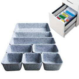 Vekniqo Drawer Organizer Compatible with Alex-8 Piece Modular Felt Different Size Drawer Organizers Set