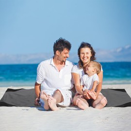 Ainiv Picnic Blanket, Mini Pocket Beach Mat 140 x 180 cm (3-5 People) Foldable, Lightweight Waterproof Sand Free, Foldable Thin Ground Sheet for Outdoor Camping Hiking Travel - Grey