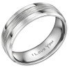 Willis Judd Mens Titanium Ring Engraved I Love You In