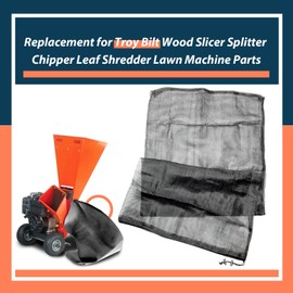 Lisnhlin Wood Chipper Bag 24 x 48 Inches Replacement for Troy Bilt Wood Slicer Splitter Chipper Leaf Shredder Lawn Machine Parts, Universal Reusable Collection Bag