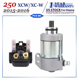 MotorSupermarkets Starter for KTM 250 XCW XC-W  2015-2016 with Solenoid Relay