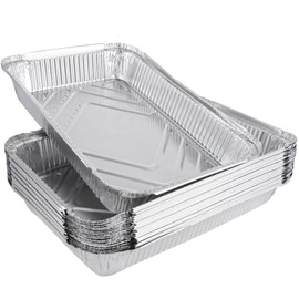 ASelected 30Pcs Aluminium Large Foil Trays, 315X214X49Mm Tin Foil Trays for BBQ, Roasting, Baking, Cooking, Broiling -2250Ml Silver Foil Trays Containers