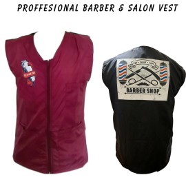 Falah Shears Barber vest,Barber jacket,barber stylist vest,Black vest M to 3xl size burgundy - S