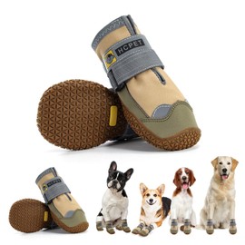 Hcpet Dog Boots Paw Protector, Anti-Slip Breathable Dog Shoes for Small Medium Large Dogs, Puppy Booties with Reflective Straps 4Pcs