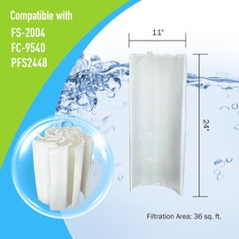 BLUEFLO 48 sq. ft. DE Grid Swimming Pool Filter Set Replacement for Unicel FS-2004, Filbur FC-9540, PFS2448, FC-9540, DGS-1124, 7 Full + 1 Partial Grid Set, 11’’W x 24’’L