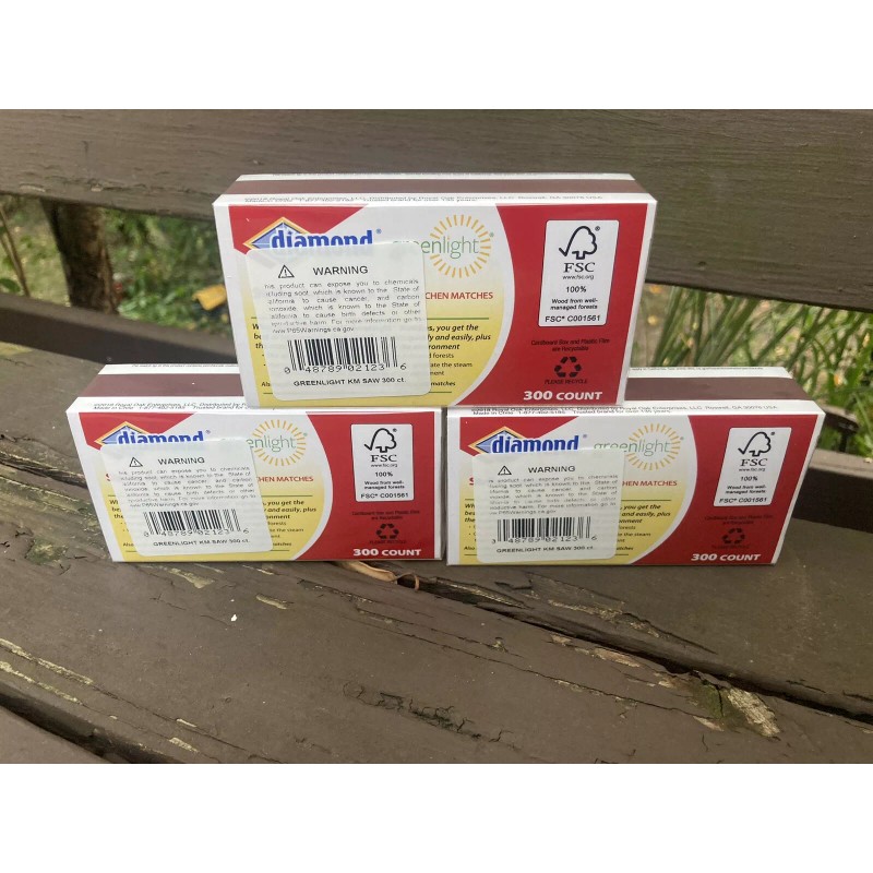 (3 boxes) Diamond Strike Anywhere Matches (300 per box/900 Total)