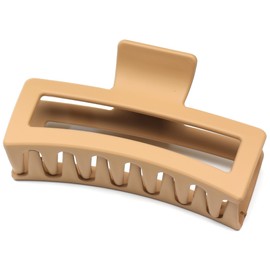 QinGoo Giant Yellow Matte Hair Clip Large Beautiful Women's Hair Clip Elegant Hair Accessory Plastic Headpiece 1 Piece (12.7 cm x 5.3 cm, Ginger)