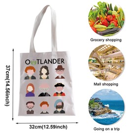 LEVLO Outland TV Show Inpired Tote Bag TV Show Fans Gift Scottish Book Series Shopping Bag, Ooutlander Tote 2uk