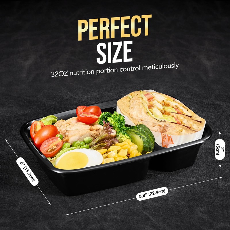 Glotoch 10 Pack 32OZ Meal Prep Containers Reusable Microwave Safe,Extra
