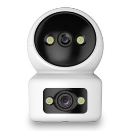 ECO-TH Dual Lens Indoor Pan/Tilt Home Smart Security Camera, 1080p HD Dome Camera with Speaker,2.4GHz Night Vision,Motion Detection Indoor Security Camera for Baby Monitor, Cloud & SD Card Storage.