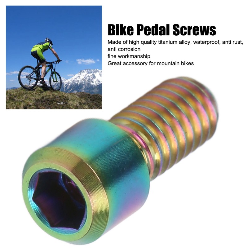 RISK 8Pcs Mountain Bike Pedal Bolts Titanium Alloy Anti Slip