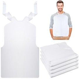 Janmercy 100 Pcs Disposable Bibs Bulk Disposable Adults Bibs 24 Inch Waterproof Plastic Bib Single Use Seafood Christmas Party Dining Clothing Protectors for Women Men Elderly Senior Eating