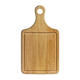 Premier Housewares Rubber Wood Paddle Chopping Board with Groove, 36 x 20 x 1.5 cm