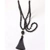 Jewever Natural Black Obsidian 108 Mala Beads Prayer Necklaces for
