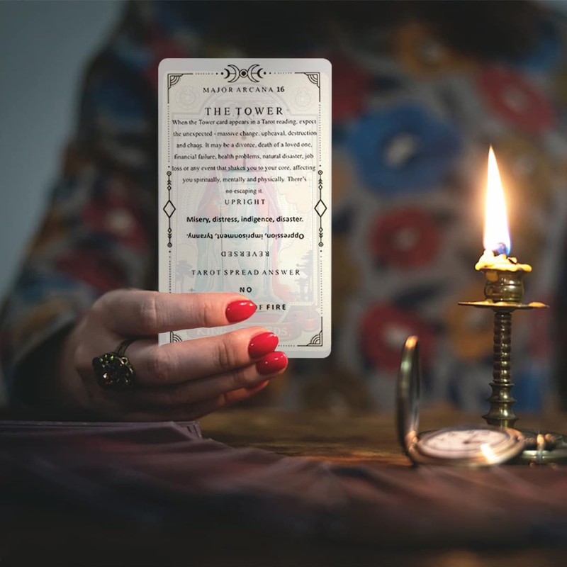 GINCEVHY 78 Clear Text Pattern Tarot Cards, Classic Tarot Learning