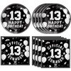 Suministros para fiesta de cumpleaños número 13, vajilla desechable, diseño