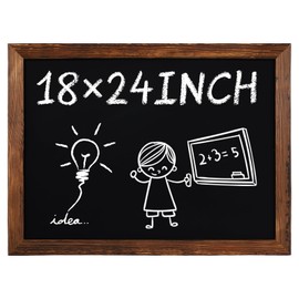 Resholder Magnetic Dry Erase Blackboard for Wall, 18" x 24" Solid Wood Frame Wall-Mounted Chalkboard, Decorative Notice Board, Erasable Message Board for School, Office, Home