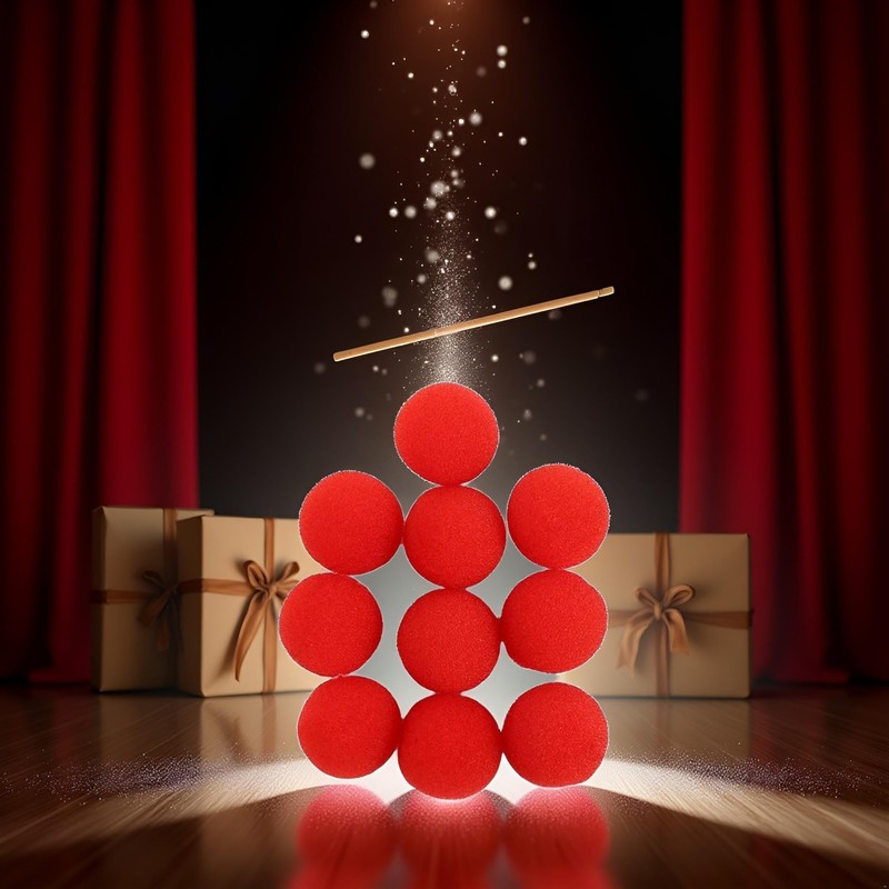 Jowxsx 10Pcs Red Sponge Balls Soft Magic Tool Sponge Balls,Lightweight