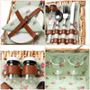 Wicker Picnic Basket for 2, Handmade Willow Hamper Basket Sets