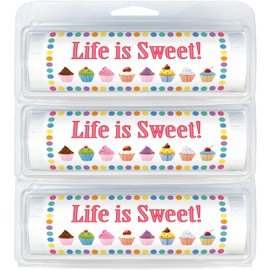 Happy Birthday Mini Toilet Paper Rolls | Great Gag Gift | Cute Party Favor | Useful Gift Idea | Birthdays & Treats (3-Pack) (754 Life Is Sweet Cupcakes)