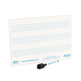 A4 Mini Dry-Wipe Music whiteboard with 3 pre-Printed Staves