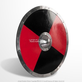Medieval Gears Brand 30" Functional Viking Norse Wooden Large Round Shield with Steel Boss LARP SCA