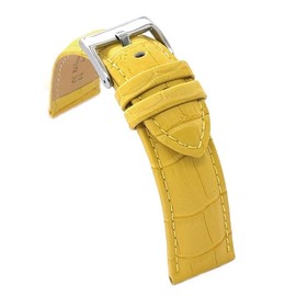 diloy Sporty Padded Cowhide Leather Watch Strap Crocodile Embossed Square - Sizes 14mm 16mm 18mm 20mm 22mm 24mm 26mm 28mm 30mm - Elegant and Durable 368, 20 mm, Leather, Not applicable