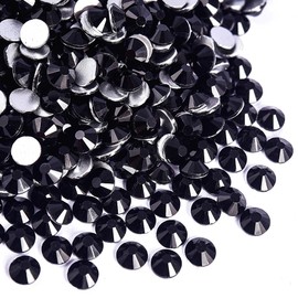 Blinginbox Flatback Rhinestones Bulk,14400pcs Crystal Round Loose Gemstones Glass Rhinestones for Crafts Makeup Nail Art Clothes Shoes DIY Decorations(SS6, 1.9-2.0mm,Black)