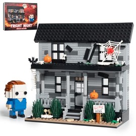 Horror Movie House and Figure Building Blocks Set, for Teens and Adults, Scary Collectible Toy for Horror Fans, Creative Display Decoration, Spooky Play and Collecting, 586 Pieces